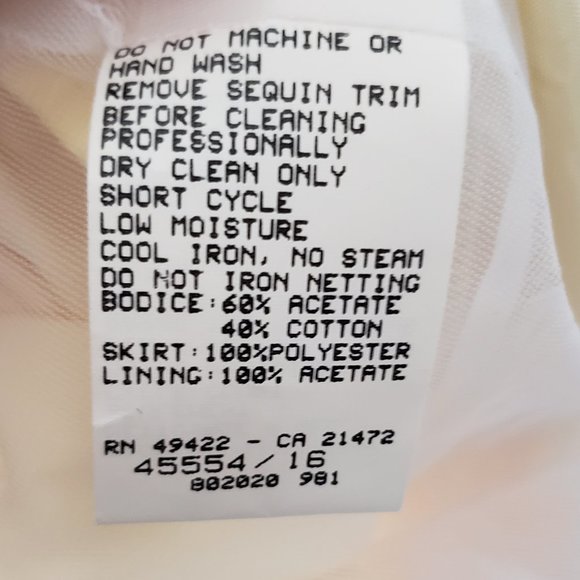 Jessica McClintock Pale Yellow Girls Dress Size 16 - Picture 11 of 12